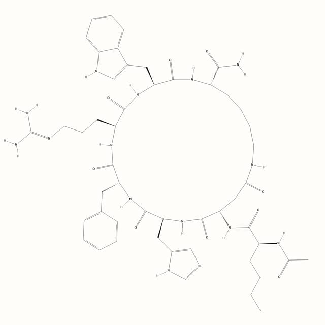 Melanotan II molecular structure, a melanocortin research peptide