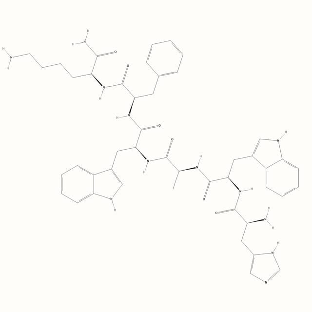 GHRP-6 molecular structure, a growth hormone-releasing peptide