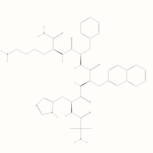Ipamorelin molecular structure, a selective growth hormone secretagogue peptide