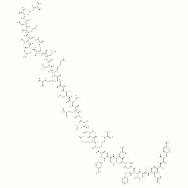 Sermorelin molecular structure, a GHRH analog research peptide