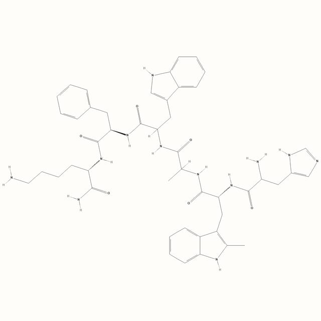 Hexarelin molecular structure, a growth hormone-releasing peptide