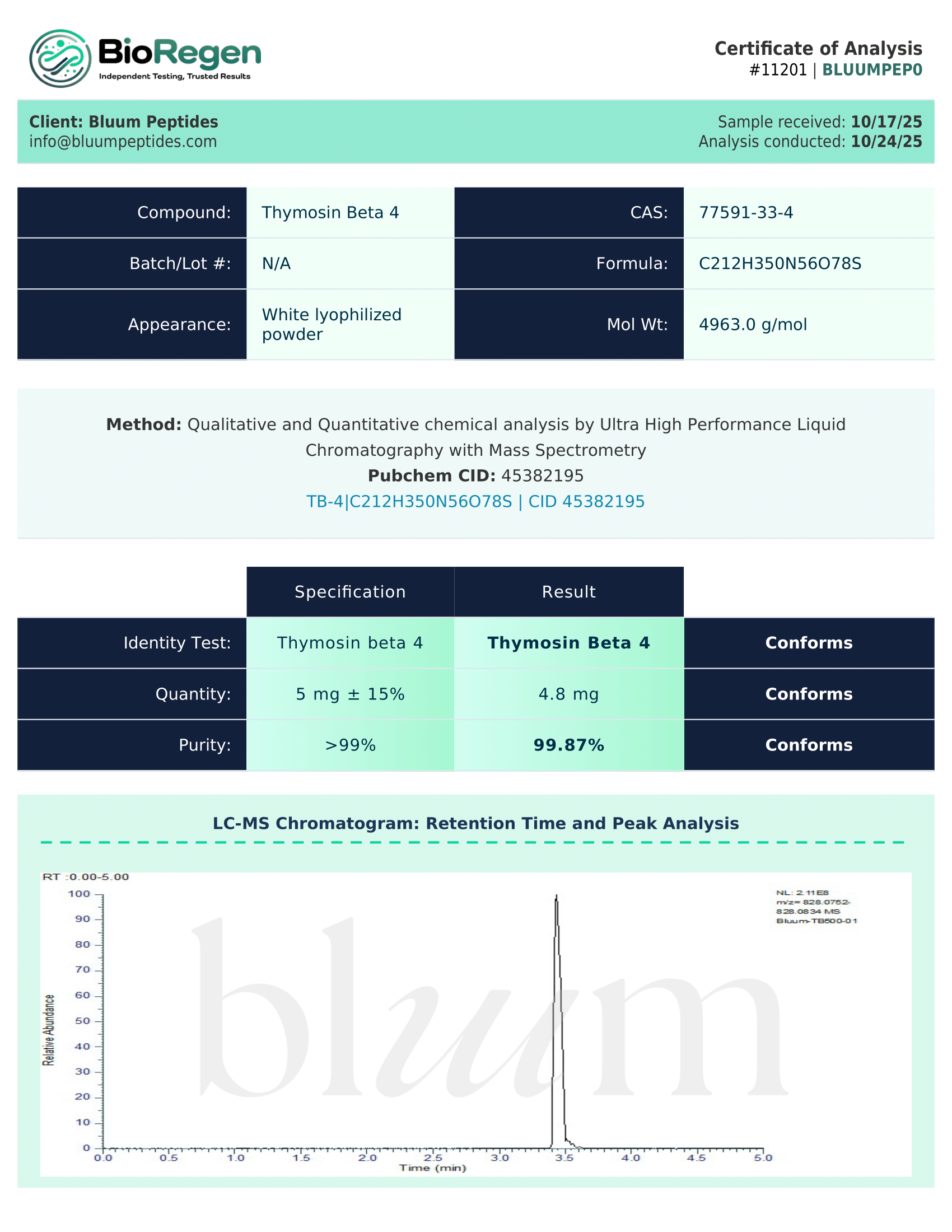 Buy BPC 157 & TB 500 Blend | 99% Purity